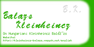 balazs kleinheincz business card